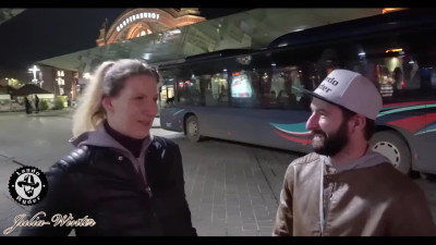 Guy picked German slut with big ass and fucked her hole in public