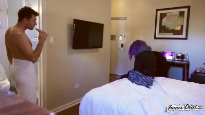 Passionate James Dean quickly fucked a purple hair teen.