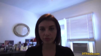 Busty chick with a round booty does not suspect that James takes it off during rough sex.