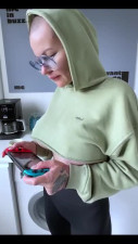 Freaky babe masturbates and plays the console