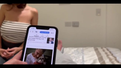 Stud gets a treatment with his busty girlfriend's tits