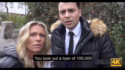 Three gentle girls please debt collector with amazing head-play