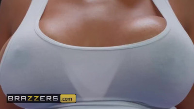 Crazy hot interracial workout with the best-looking set of oily boobs