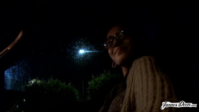 Couple having sex in the car at night and then move to the house