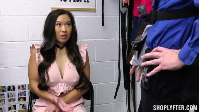 Asian girl stole big fake tits and was punished for it