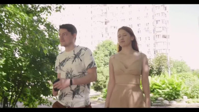 Cute redhead hooked up with some guy after a nice talk in the courtyard