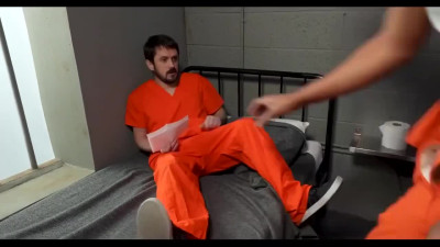 Cuckold watching how his gets fucked by two muscular black guys