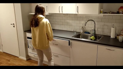 Bubble butt Milf neighbor cheats on hubby in the kitchen - Amateur