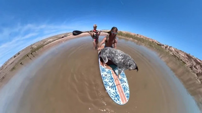 Busty slut went kayaking just to suck a dick in the middle of the lake