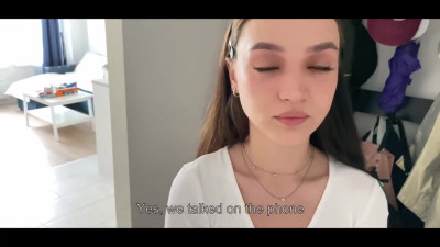 Brunette Russian Whore Lilith Cain takes a hundred bucks and sucks a guy's dick off.