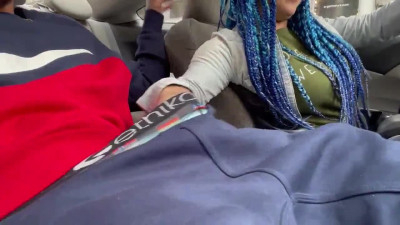 Uber driver girl gives BBC a handjob while in traffic jam