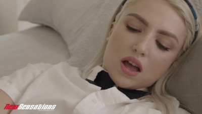 Spotted a schoolgirl masturbating and decided to join in for a quickie