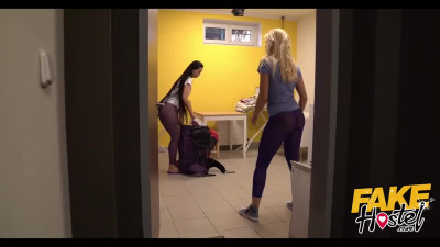 Virgin Nerd used by a couple of sluts as a fuck toy in the Fake Motel