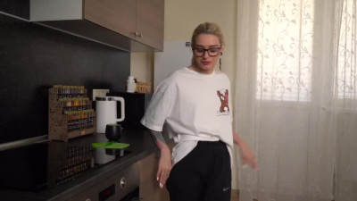POV - Unfaithful husband fucks a girl while his wife is out