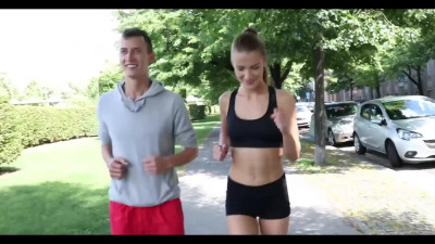 Skinny babe Alexis Crystal gets intimate with her personal trainer