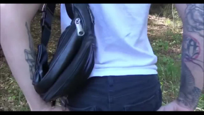German slut fucks her black boyfriend in the forest