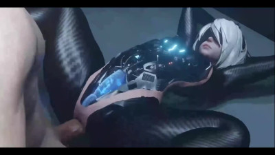 Excited cyborg girl spread her legs and gets an orgasm.
