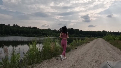 Skinny Russian prostitute does not mind fucking in the woods