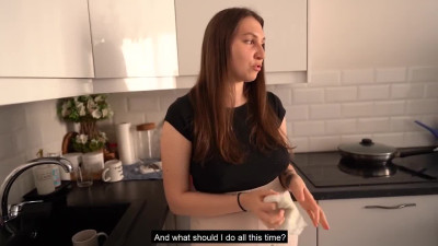 Stepsister decided to distract stepbrother with a blowjob so he wouldn't play FIFA
