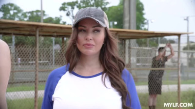 Baseball game finished with steamy fuck for stepson and buxom Milf