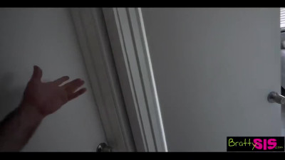 Step bro catches step sis changing and fucks her