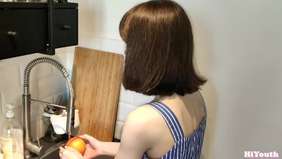 Sweet babe fucks better than wash dishes
