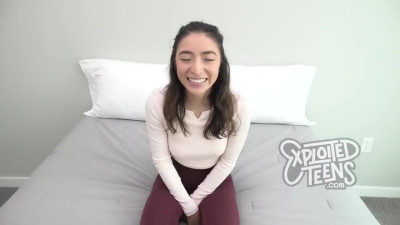 This 4 foot 9 Latina teen with amazing tits gives a sloppy BJ