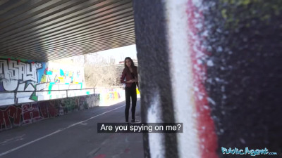 Petite brunette fucked right on the street