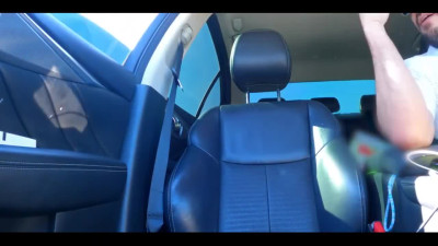 Tiny blonde is casting after foreplay in the car.