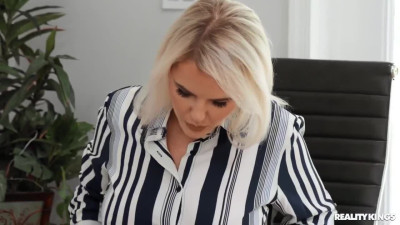 Teen assistant licks MILF's pussy and brings toy to have some lesbian fun