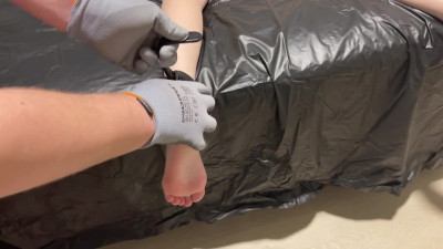 BDSM Submissive was filled both her holes with sex toys