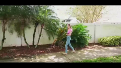 Tiny blonde needs money for college and she agrees to anything