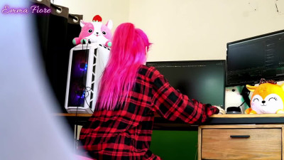 Perv watches stepsis playing with her pussy while watching sperm
