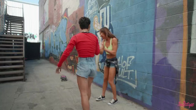 Hot Aila Donovan and Brooklyn Gray have insane lesbian fuck in public