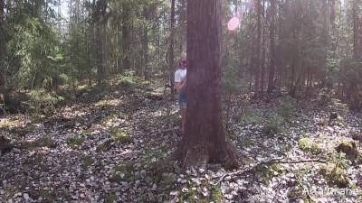 Nerdy girl gives her pale ass to stranger. Public POV Anal