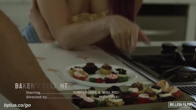 Velvet haired chick gets her pussy licked and fucked in the kitchen