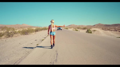 Fit hot blonde is having wild sex in the desert with a stranger.