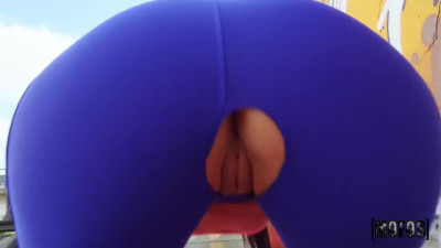 Booty yoga lover Annie Reis rides Jordi El Nino Polla's hammer outdoors