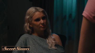 Sweet lesbian pornstars don't want to sleep so they have wild sex instead