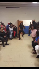 Black stripper puts on a great show for a great BBW in front of a crowd