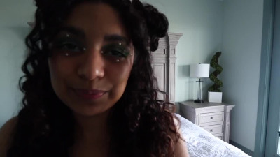 Mixed race minx breeding with a curved large cock in her pussy