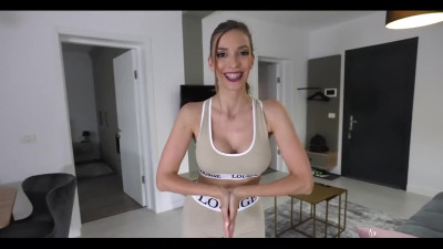 Busty babe stretches her body and gets Cumshot from Yoga Trainer