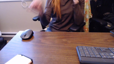 Young secretary masturbates in office on lunch break