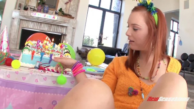 Cute redhead MILF plays with herself and then gets duck a huge dick