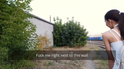 Cheeky teen slut tries out outdoor sex