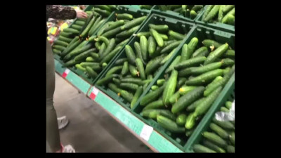 Brown-haired girl plays with a cucumber and gets fucked by her bf