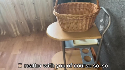 Sleazy estate agent tries to sell a room to a guy but ends up fucked