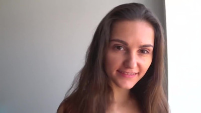 Smiley brunette teen masturbates and fucks with energized BF in the kitchen