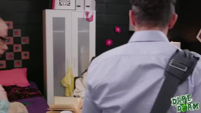 Girls' room full of moans when Mick Blue drills three teenage sluts