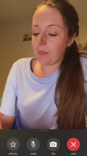 Flashes her petite breasts to stepbrother on facetime call - JOI